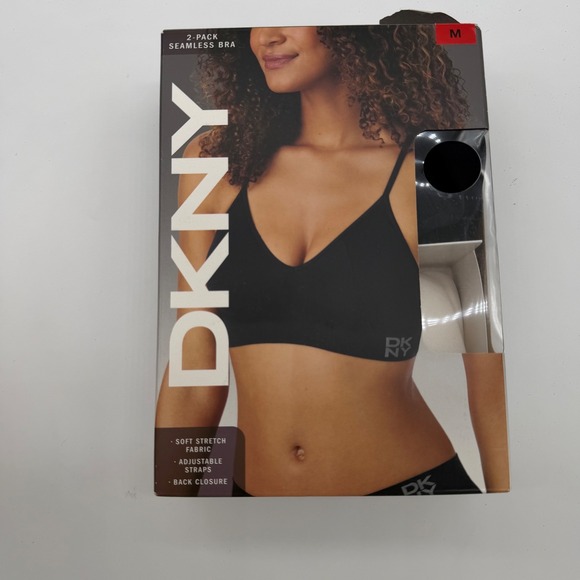 Dkny Other - DKNY Womens 2-Pack Seamless Bra Black Ivory Soft Stretch Adjustable Straps M